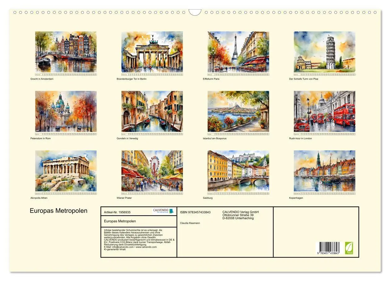 Bild: 9783457433843 | Europas Metropolen (Wandkalender 2026 DIN A2 quer), CALVENDO...