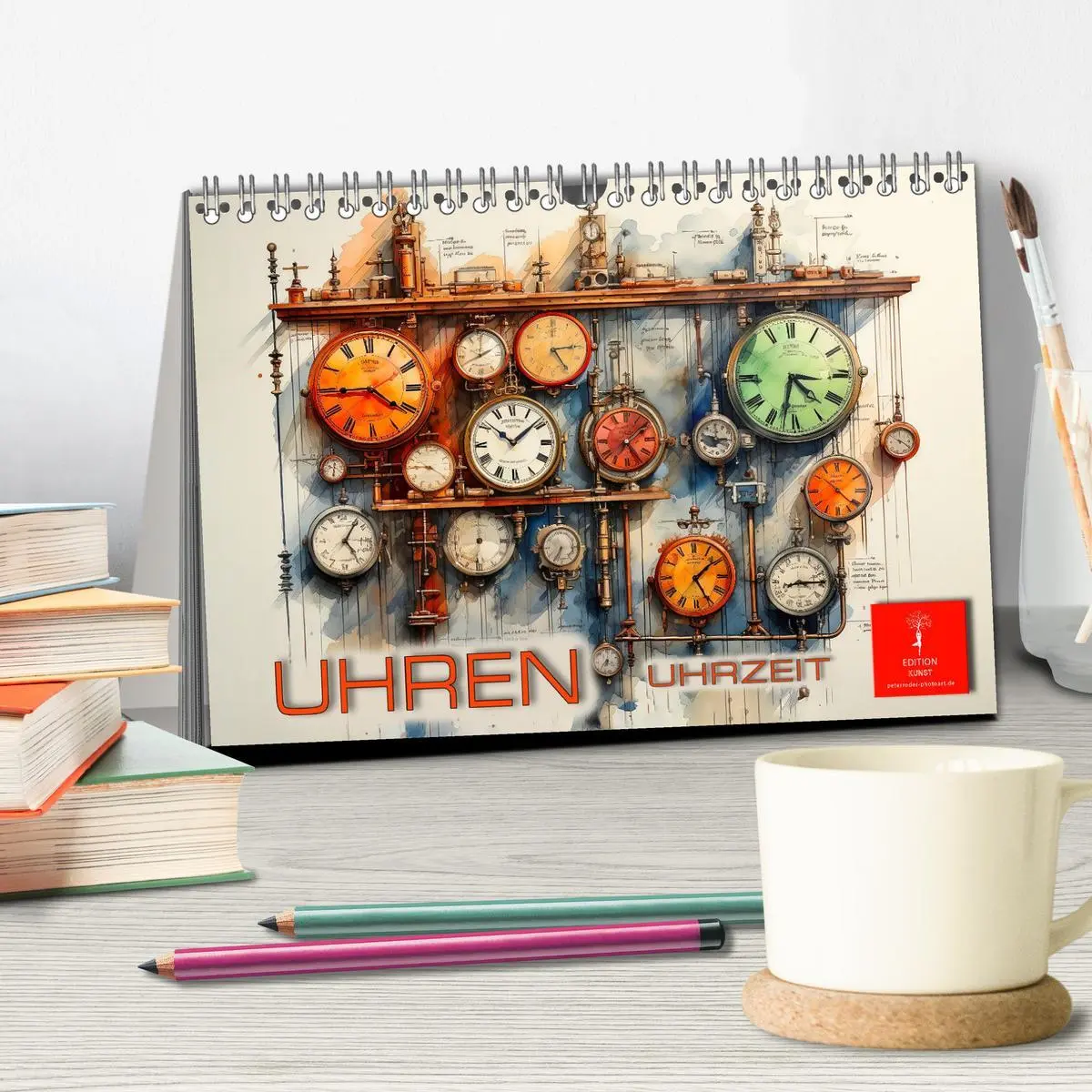 Bild: 9783457503843 | Uhren Uhrzeit (Tischkalender 2026 DIN A5 quer), CALVENDO...