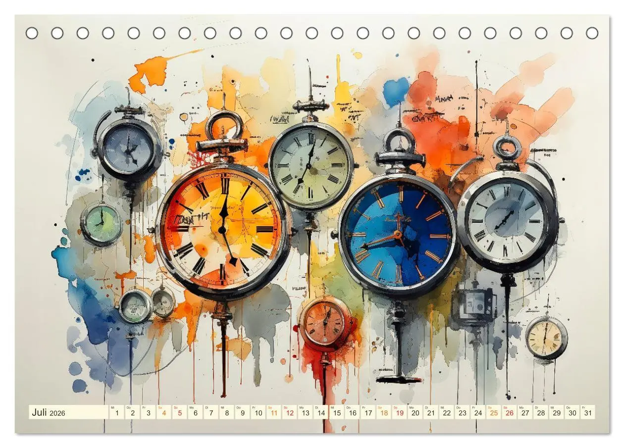 Bild: 9783457503843 | Uhren Uhrzeit (Tischkalender 2026 DIN A5 quer), CALVENDO...