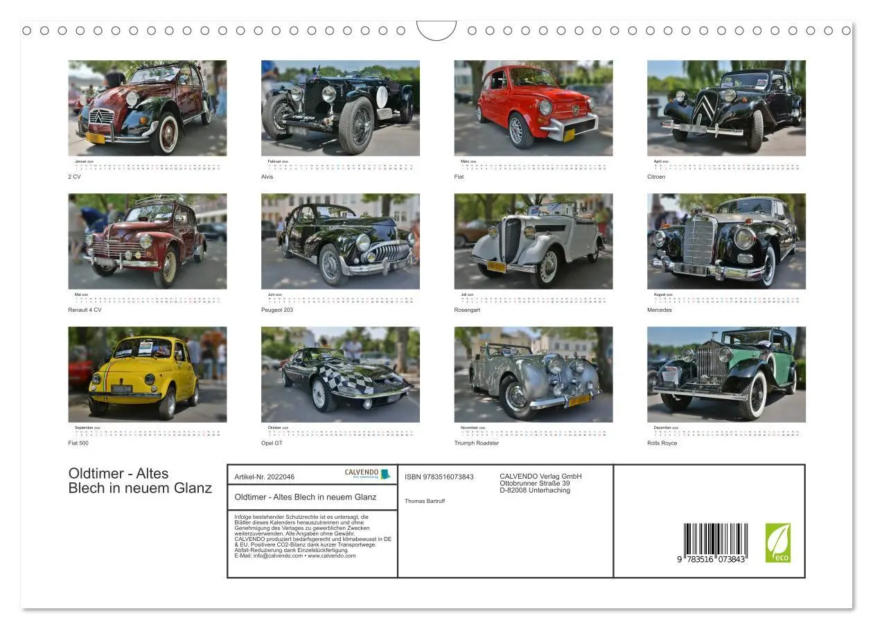 Bild: 9783516073843 | Oldtimer - Altes Blech in neuem Glanz (Wandkalender 2026 DIN A3...