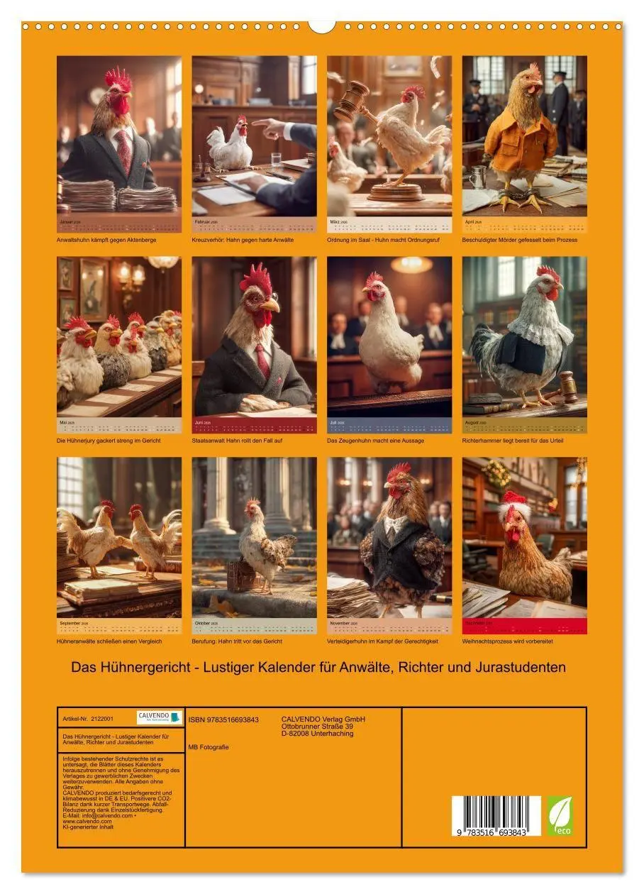 Bild: 9783516693843 | Das Hühnergericht - Lustiger Kalender für Anwälte, Richter und...