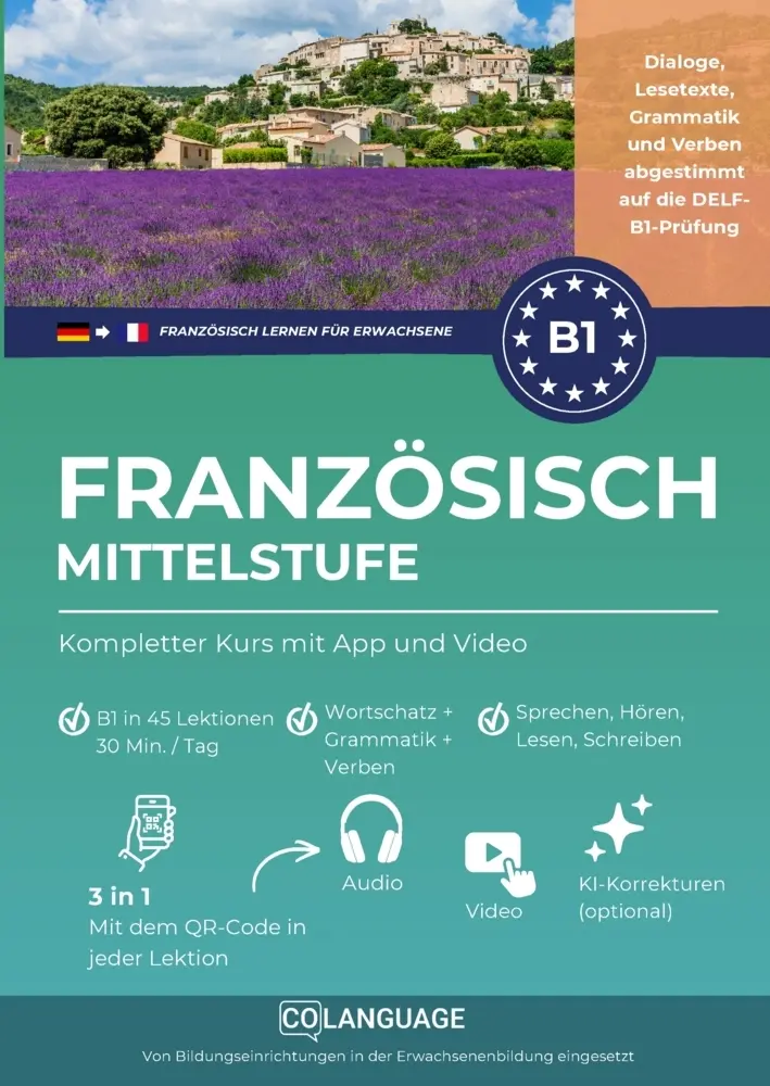 Cover: 9791388253843 | Französisch B1 lernen Mittelstufe. Kompletter Kurs mit Audio und Video
