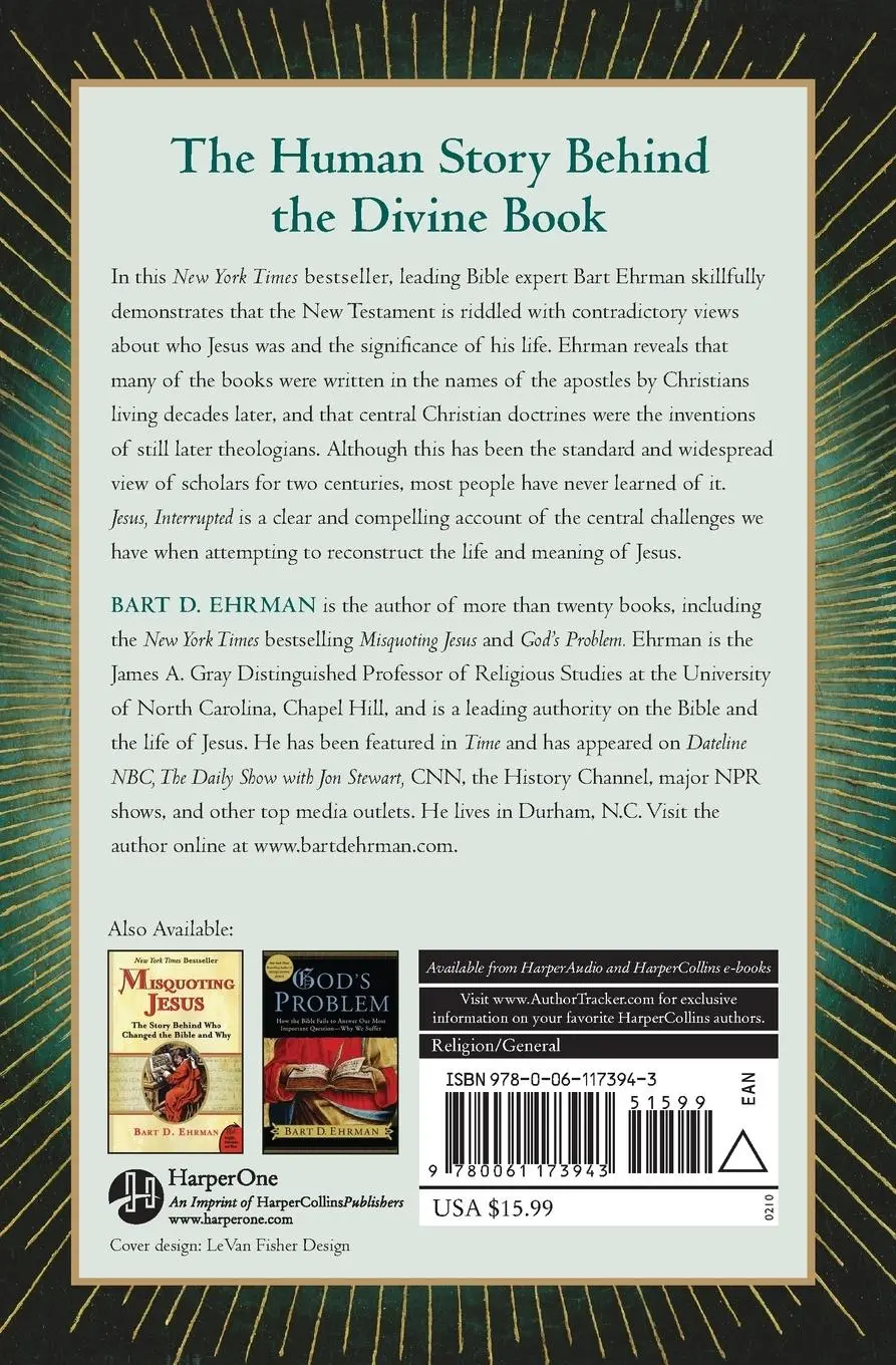 Rückseite: 9780061173943 | Jesus, Interrupted | Bart D. Ehrman | Taschenbuch | Englisch | 2010