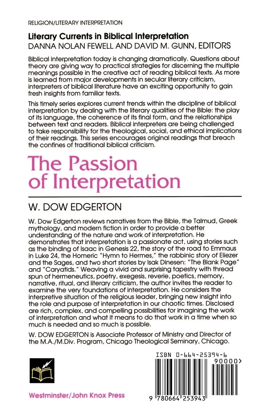 Rückseite: 9780664253943 | The Passion of Interpretation | W. Dow Edgerton | Taschenbuch | 1992