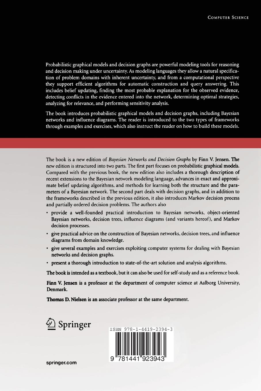 Rückseite: 9781441923943 | Bayesian Networks and Decision Graphs | Thomas Dyhre Nielsen (u. a.)