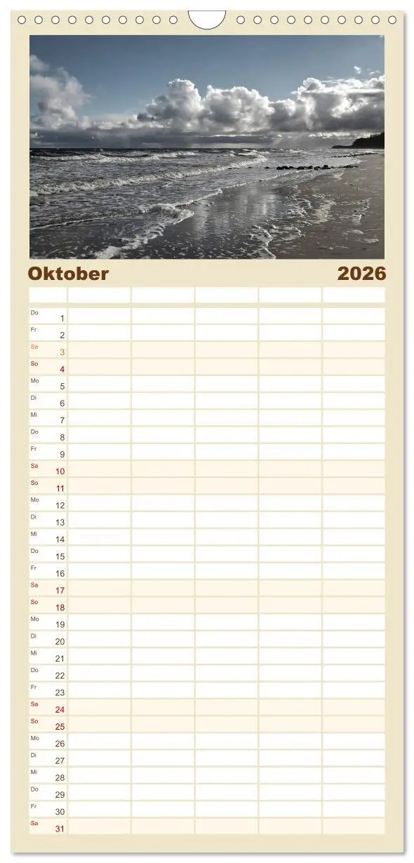 Bild: 9783516513943 | Familienplaner 2026 - Usedomfotos mit 5 Spalten (Wandkalender, 21 x...
