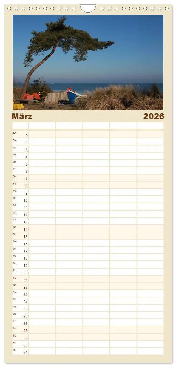 Bild: 9783516513943 | Familienplaner 2026 - Usedomfotos mit 5 Spalten (Wandkalender, 21 x...