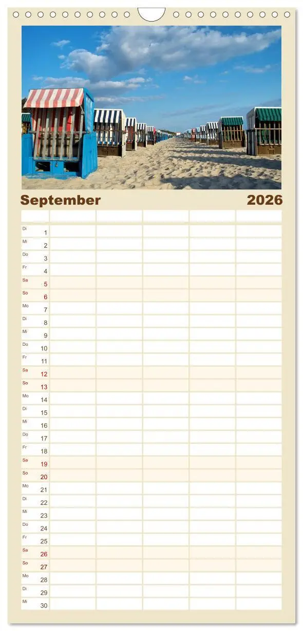 Bild: 9783516513943 | Familienplaner 2026 - Usedomfotos mit 5 Spalten (Wandkalender, 21 x...