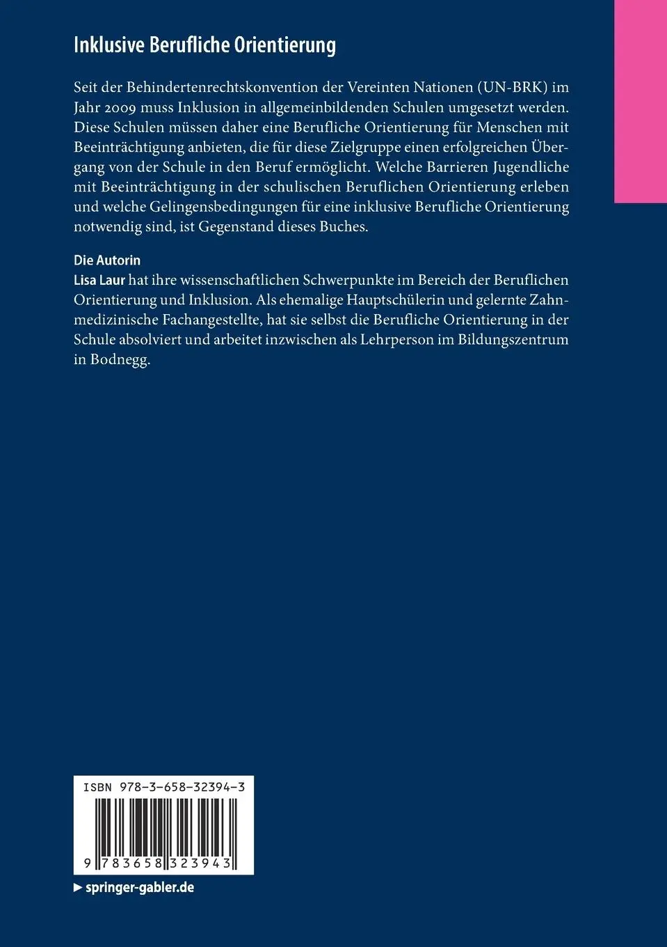Rückseite: 9783658323943 | Inklusive Berufliche Orientierung | Lisa Laur | Taschenbuch | xv