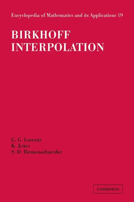 Cover: 9780521104043 | Birkhoff Interpolation | George G. Lorentz (u. a.) | Taschenbuch