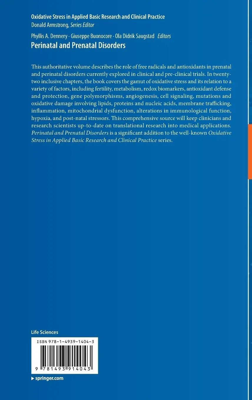 Rückseite: 9781493914043 | Perinatal and Prenatal Disorders | Phyllis A. Dennery (u. a.) | Buch