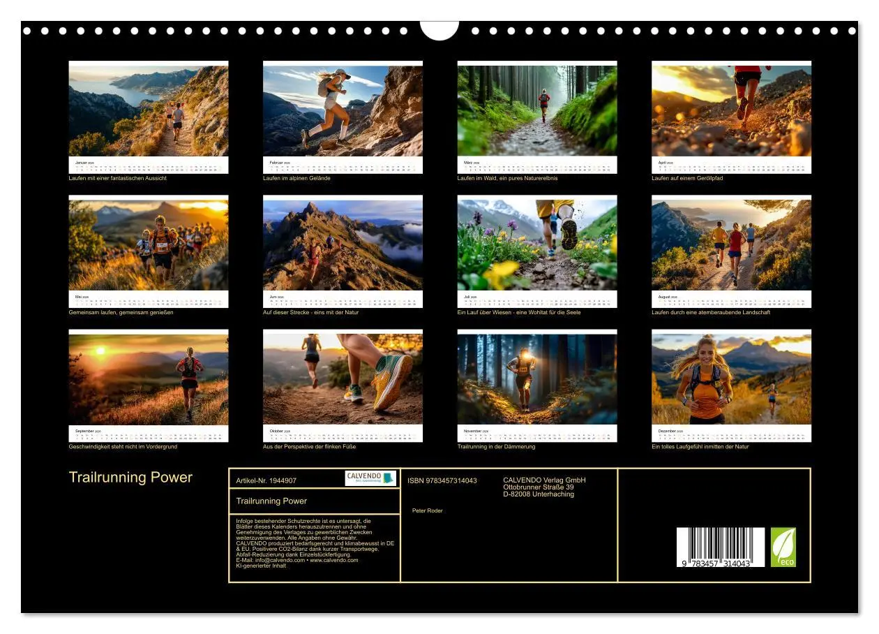 Bild: 9783457314043 | Trailrunning Power (Wandkalender 2026 DIN A3 quer), CALVENDO...