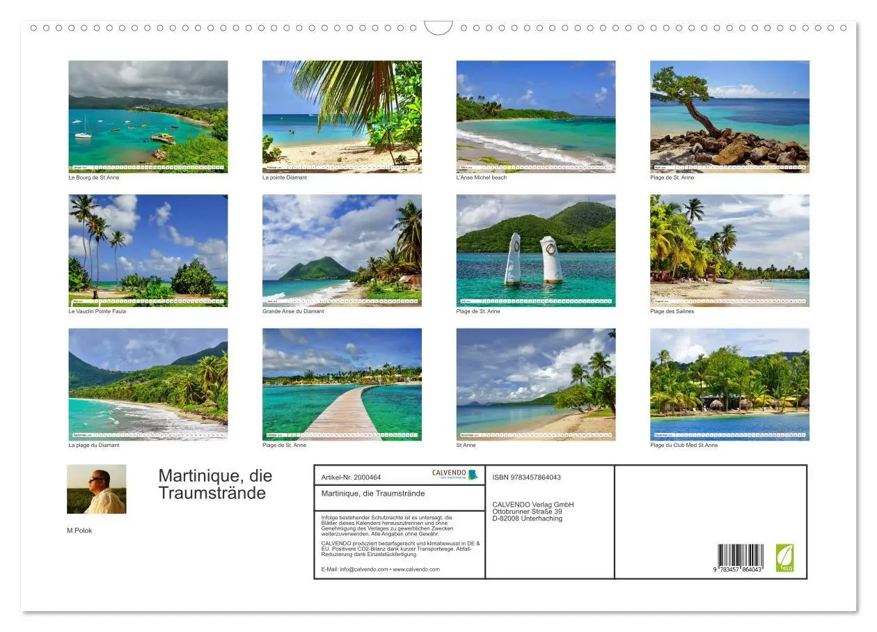 Bild: 9783457864043 | Martinique, die Traumstrände (Wandkalender 2026 DIN A2 quer),...
