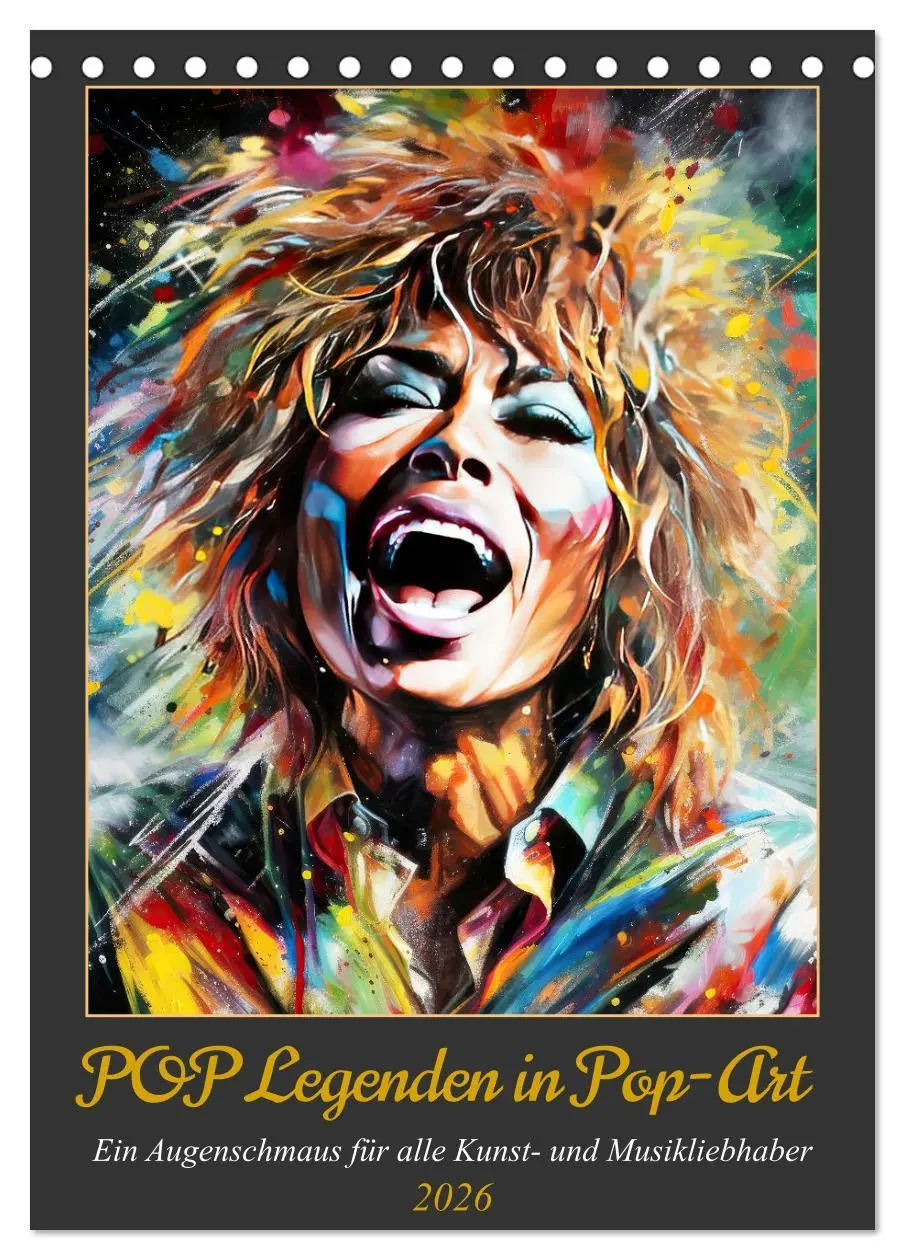 Cover: 9783516264043 | POP Legenden in Pop-Art (Tischkalender 2026 DIN A5 hoch), CALVENDO...