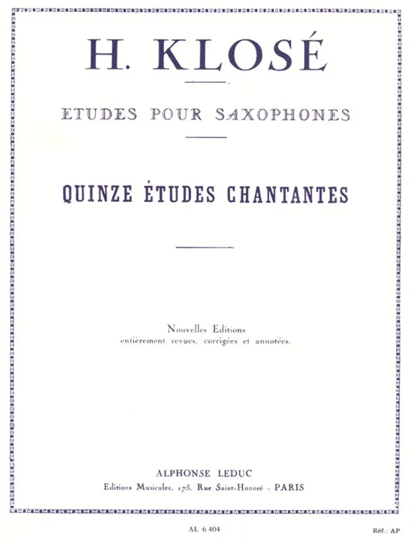 Cover: 9790046064043 | 15 Etudes Chantantes | Hyacinte Eleonore Klosé | Buch | Alphonse Leduc