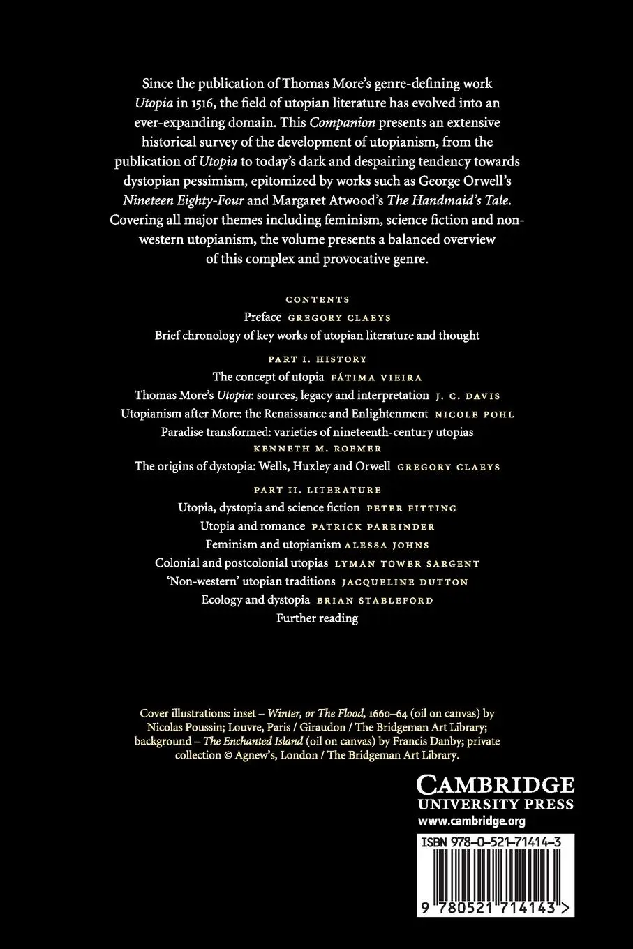 Rückseite: 9780521714143 | The Cambridge Companion to Utopian Literature | Gregory Claeys | Buch