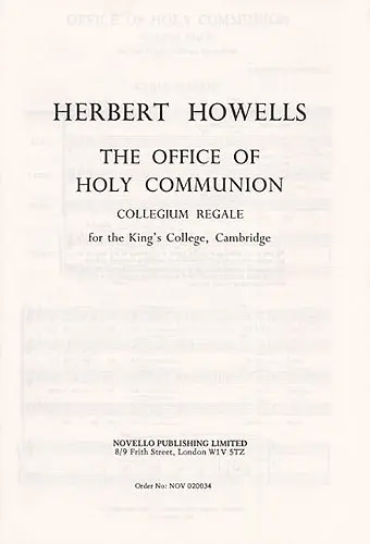 Cover: 9780853604143 | Communion Service (Collegium Regale) | Herbert Howells | Taschenbuch