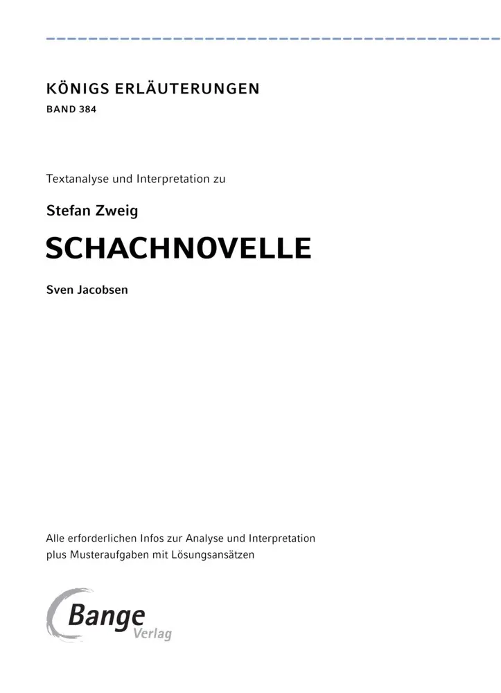 Bild: 9783129304143 | Schachnovelle von Stefan Zweig | Textanalyse und Interpretation | Buch