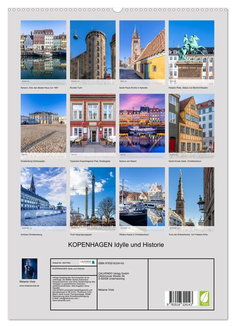 Bild: 9783516324143 | KOPENHAGEN Idylle und Historie (hochwertiger Premium Wandkalender...