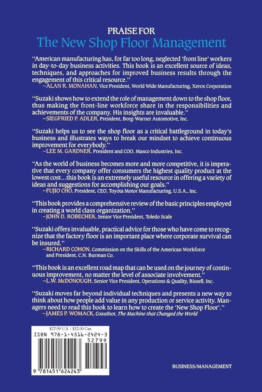Rückseite: 9781451624243 | New Shop Floor Management | Kiyoshi Suzaki | Taschenbuch | Englisch