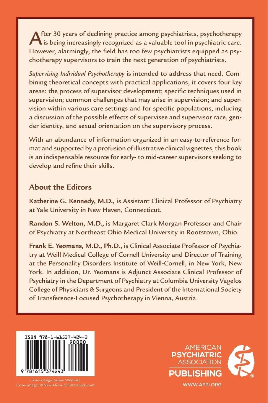 Rückseite: 9781615374243 | Supervising Individual Psychotherapy | The Guide to "Good Enough"