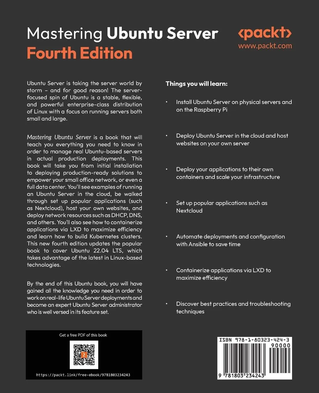 Rückseite: 9781803234243 | Mastering Ubuntu Server - Fourth Edition | Jay Lacroix | Taschenbuch