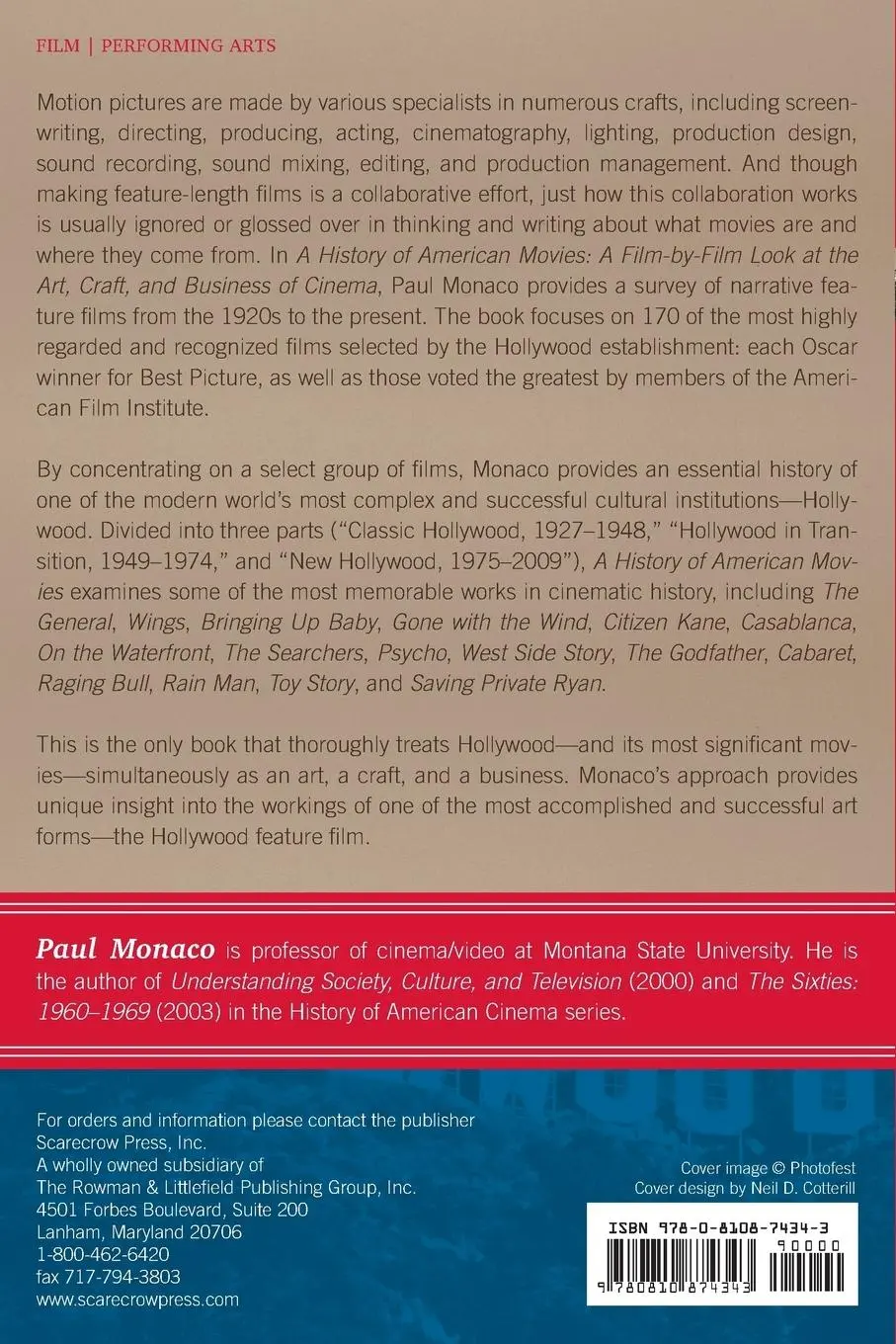 Rückseite: 9780810874343 | History of American Movies | Paul Monaco | Taschenbuch | Englisch