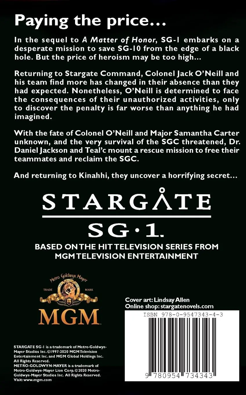 Rückseite: 9780954734343 | STARGATE SG-1 The Cost of Honor | Sally Malcolm | Taschenbuch | 2020