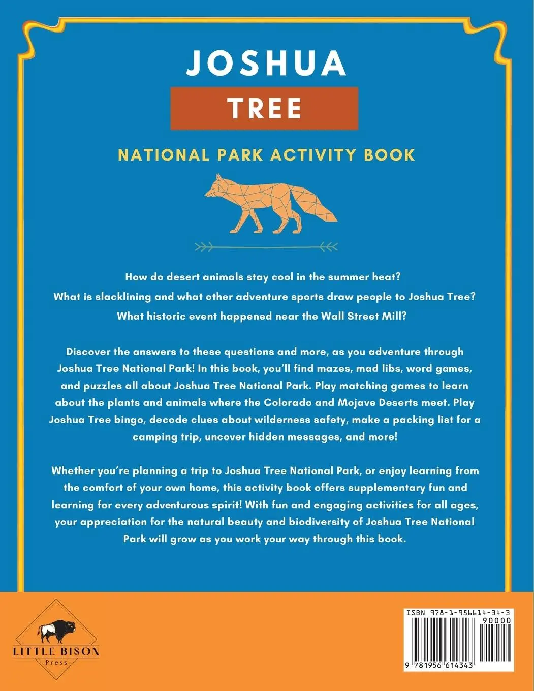 Rückseite: 9781956614343 | Joshua Tree National Park Activity Book | Little Bison Press | Buch