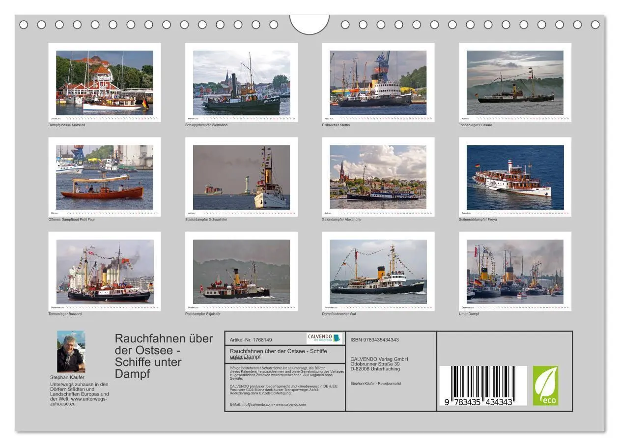 Bild: 9783435434343 | Rauchfahnen über der Ostsee - Schiffe unter Dampf (Wandkalender...