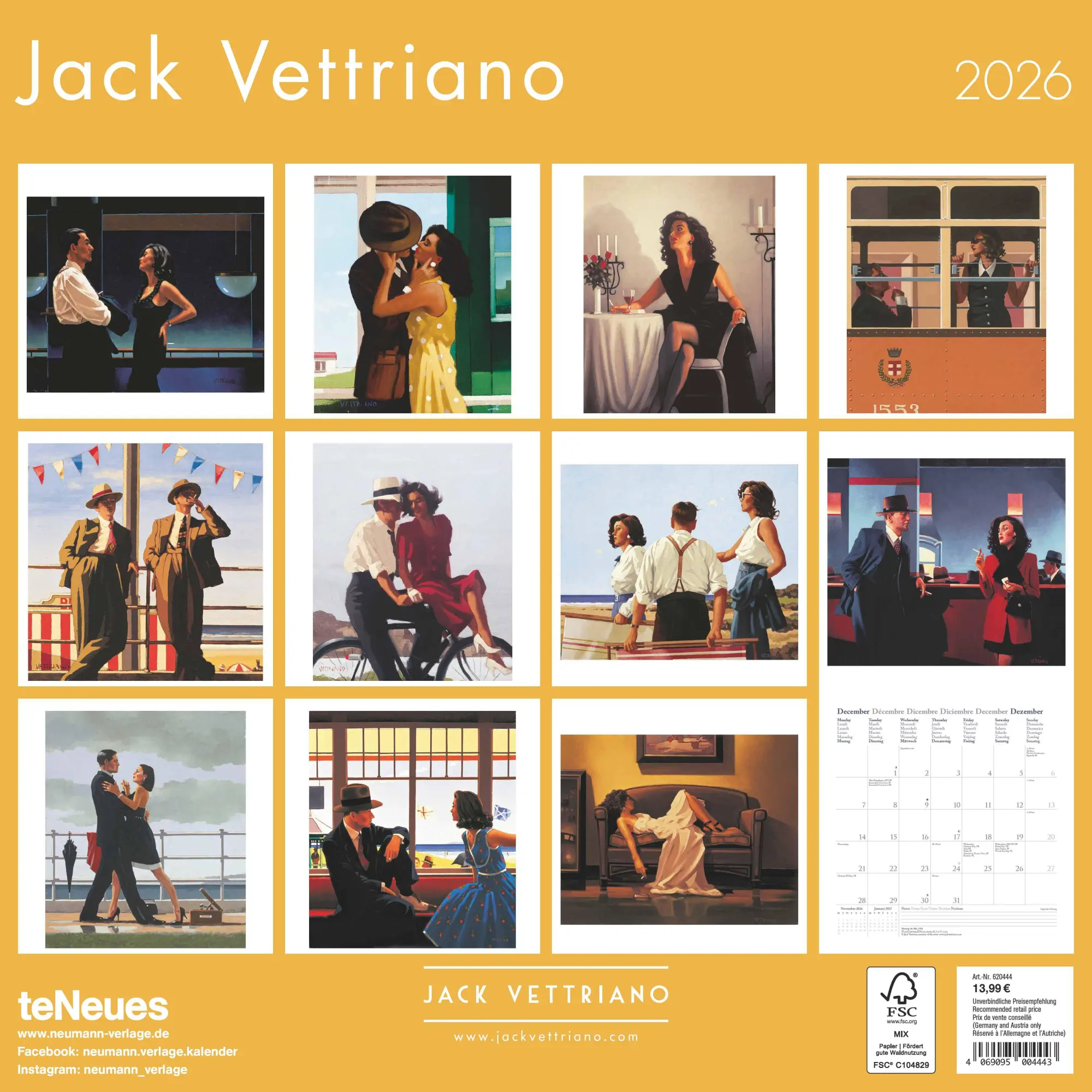 Rückseite: 4069095004443 | Jack Vettriano 2026 - Wand-Kalender - Broschüren-Kalender - 30x30 -...