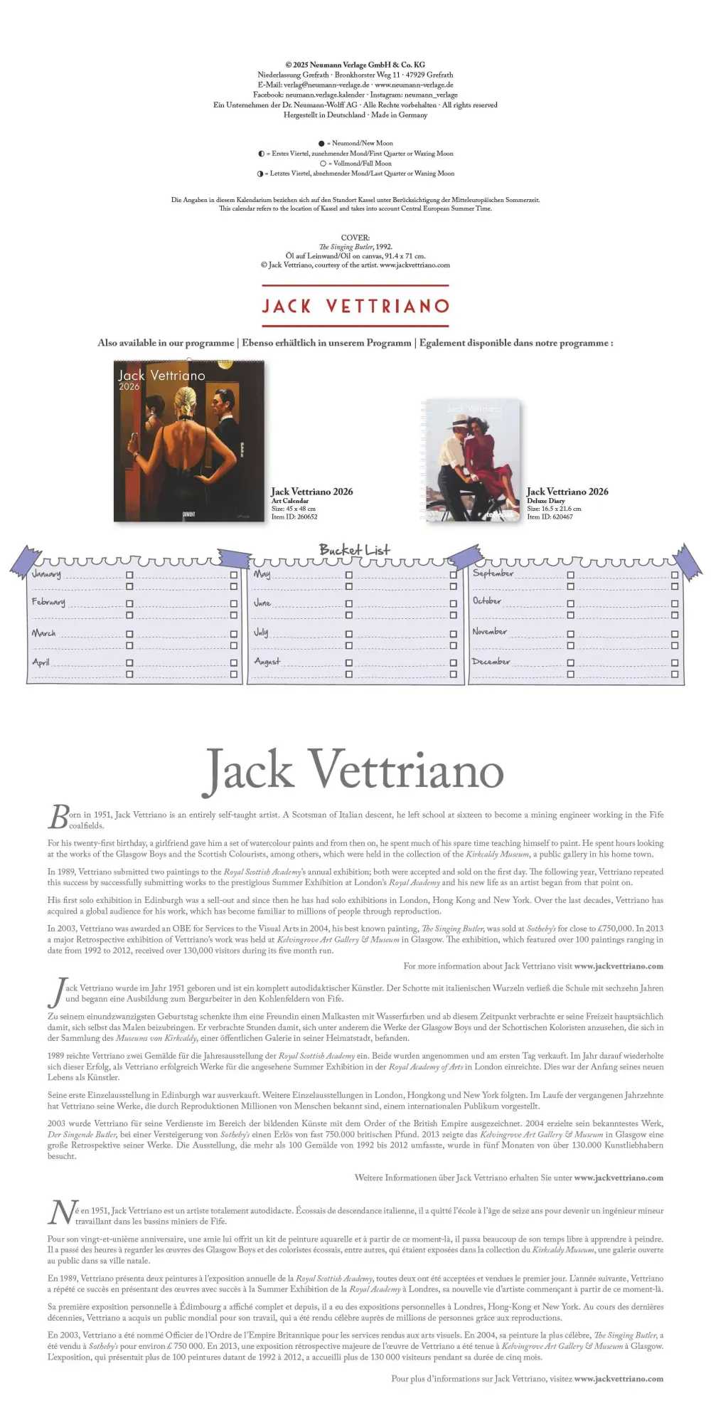 Bild: 4069095004443 | Jack Vettriano 2026 - Wand-Kalender - Broschüren-Kalender - 30x30 -...