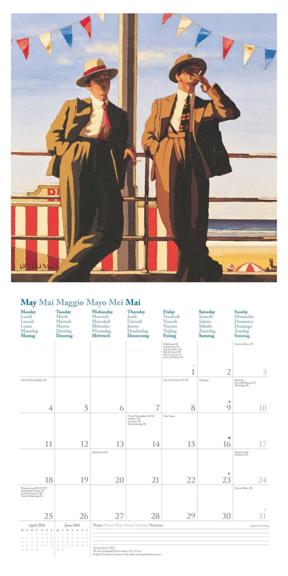 Bild: 4069095004443 | Jack Vettriano 2026 - Wand-Kalender - Broschüren-Kalender - 30x30 -...