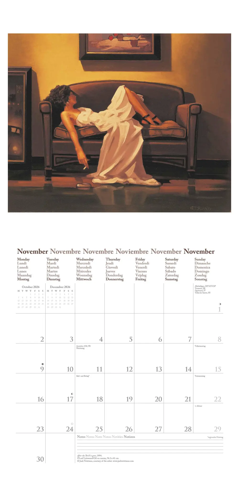 Bild: 4069095004443 | Jack Vettriano 2026 - Wand-Kalender - Broschüren-Kalender - 30x30 -...