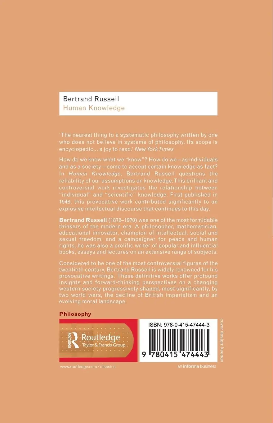Rückseite: 9780415474443 | Human Knowledge | Its Scope and Limits | Bertrand Russell | Buch