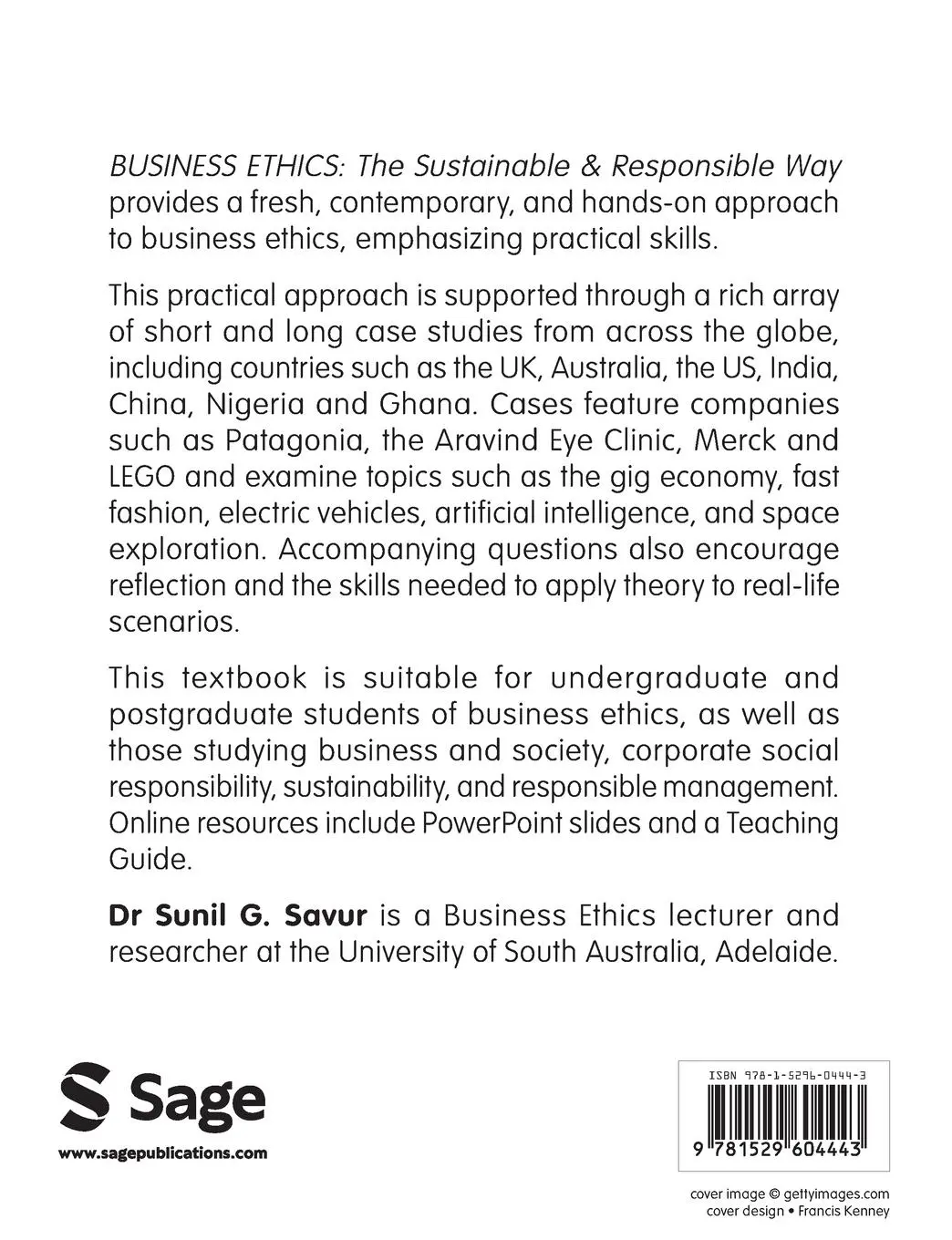 Rückseite: 9781529604443 | Business Ethics | The Sustainable and Responsible Way | Savur | Buch