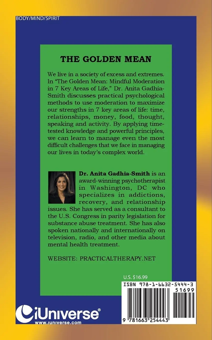 Rückseite: 9781663254443 | THE GOLDEN MEAN | MINDFUL MODERATION IN 7 KEY AREAS OF LIFE | Buch