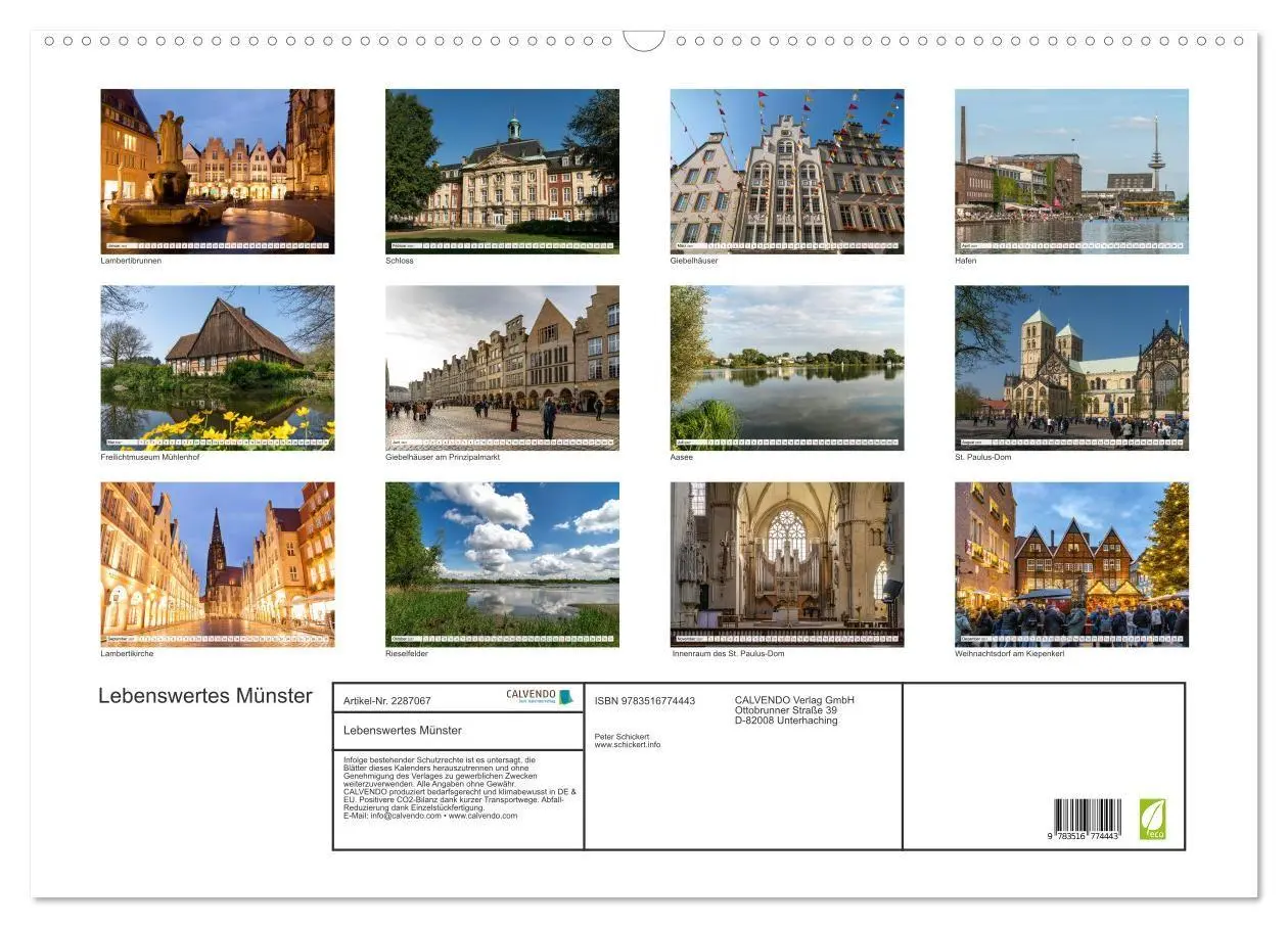 Bild: 9783516774443 | Lebenswertes Münster (Wandkalender 2027 DIN A2 quer), CALVENDO...