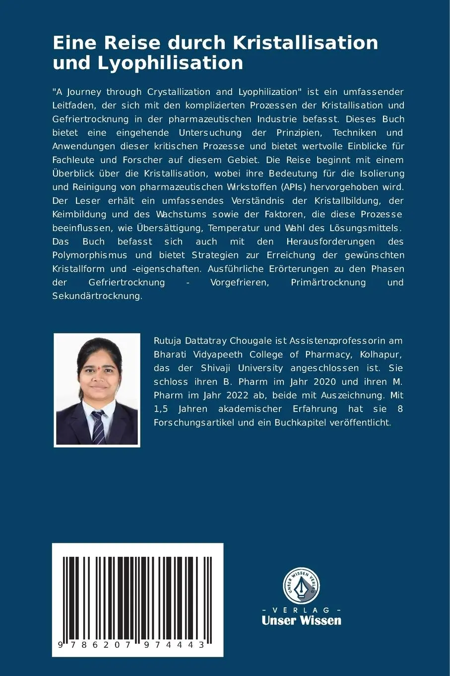 Rückseite: 9786207974443 | Eine Reise durch Kristallisation und Lyophilisation | Rutuja Chougale