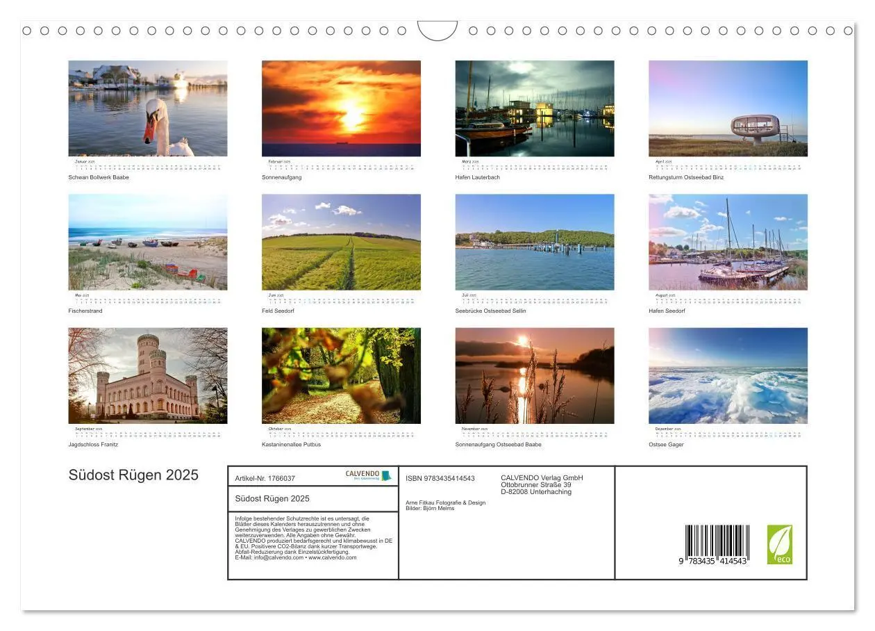 Bild: 9783435414543 | Südost Rügen 2025 (Wandkalender 2025 DIN A3 quer), CALVENDO...