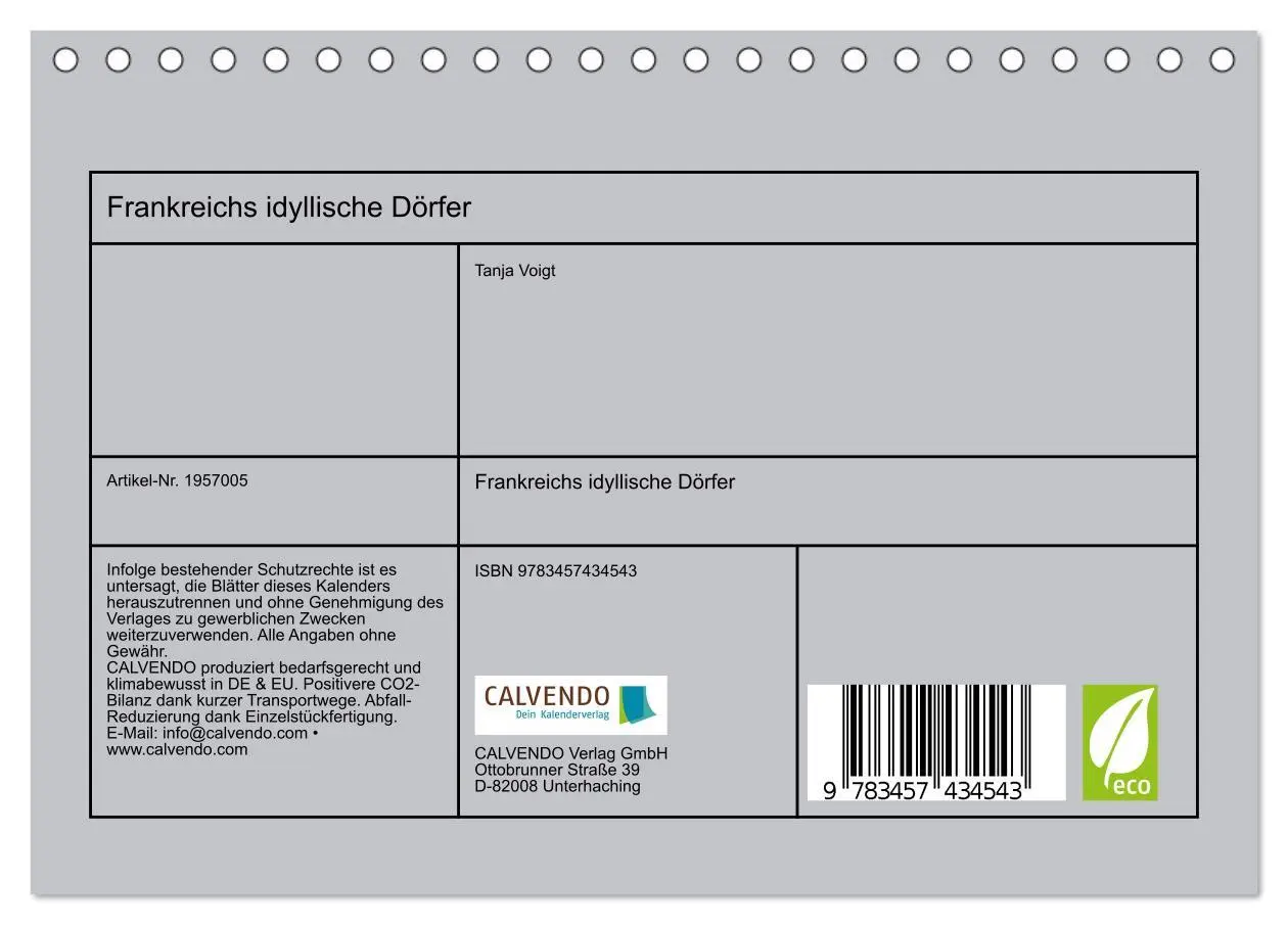 Bild: 9783457434543 | Frankreichs idyllische Dörfer (Tischkalender 2026 DIN A5 quer),...