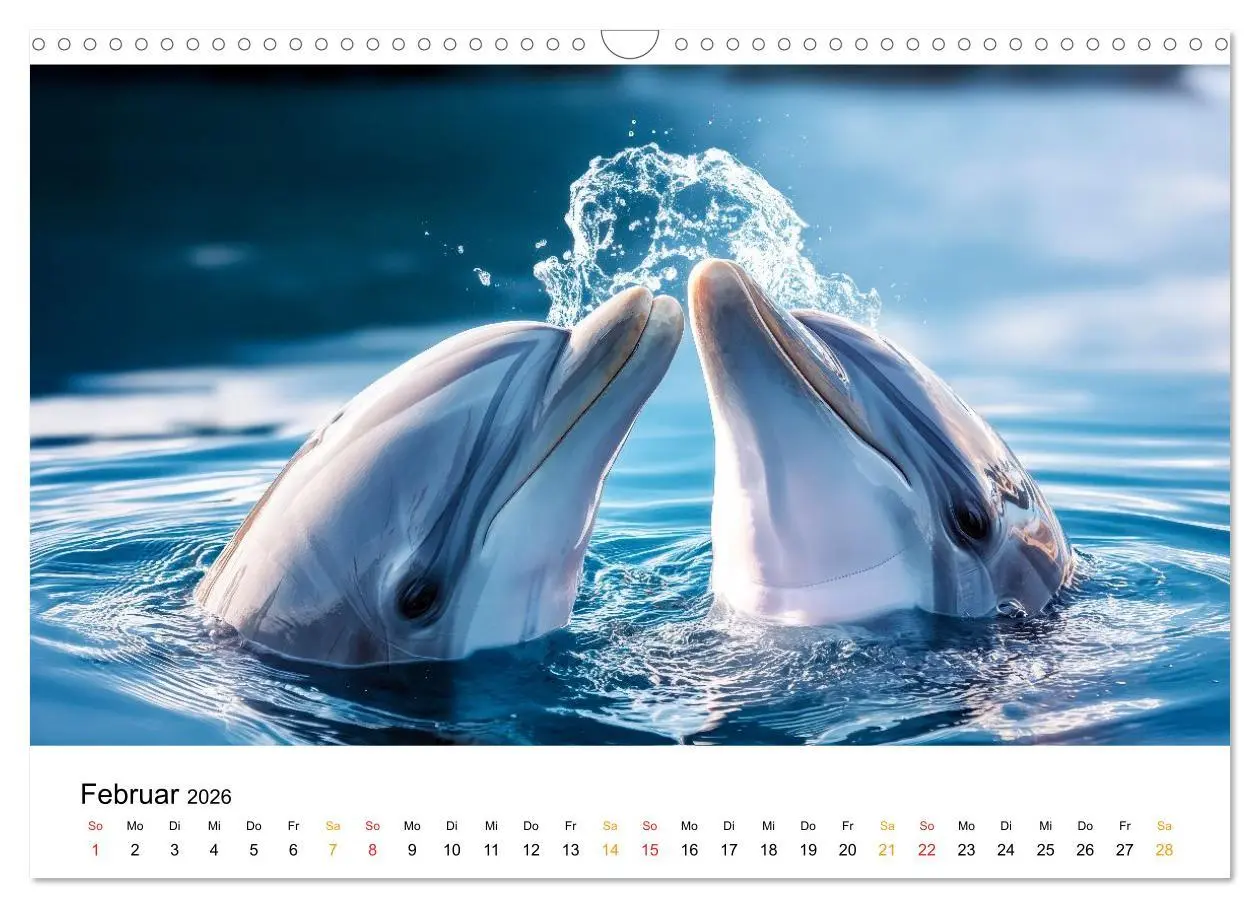 Bild: 9783516214543 | Delfine - Wellen Künstler (Wandkalender 2026 DIN A3 quer), CALVENDO...