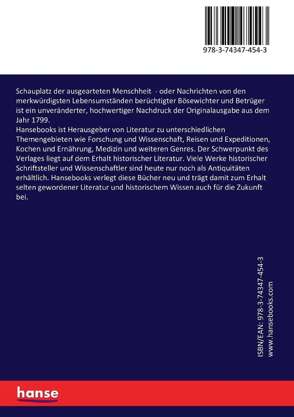 Rückseite: 9783743474543 | Schauplatz der ausgearteten Menschheit | Friedrich Schiller | Buch