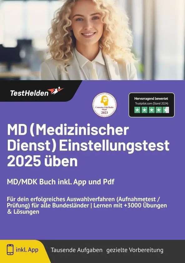 Cover: 9783988174543 | MD (Medizinischer Dienst) Einstellungstest 2024 üben: MD/MDK Buch...