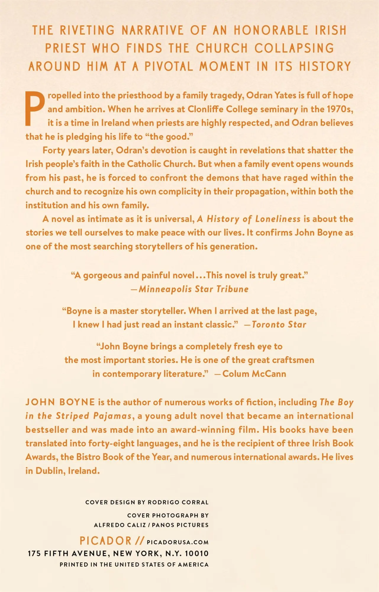 Rückseite: 9781250094643 | History of Loneliness | John Boyne | Taschenbuch | Englisch | 2016