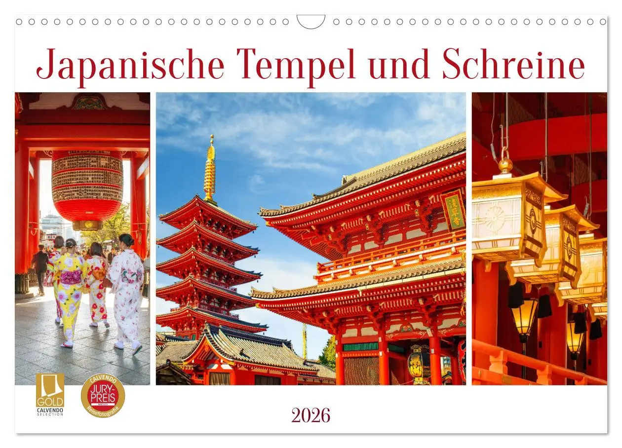 Cover: 9783457284643 | Japanische Tempel und Schreine (Wandkalender 2026 DIN A3 quer),...
