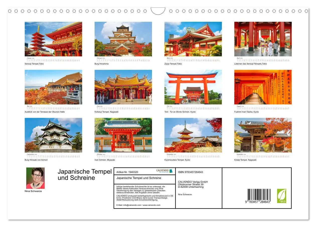 Bild: 9783457284643 | Japanische Tempel und Schreine (Wandkalender 2026 DIN A3 quer),...