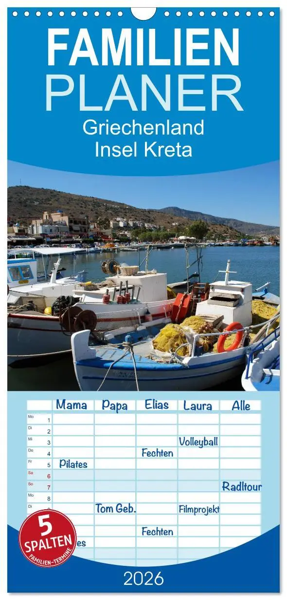 Cover: 9783516514643 | Familienplaner 2026 - Griechenland - Insel Kreta mit 5 Spalten...