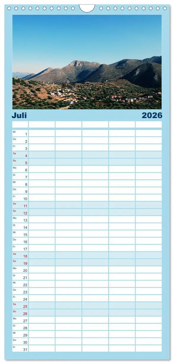 Bild: 9783516514643 | Familienplaner 2026 - Griechenland - Insel Kreta mit 5 Spalten...