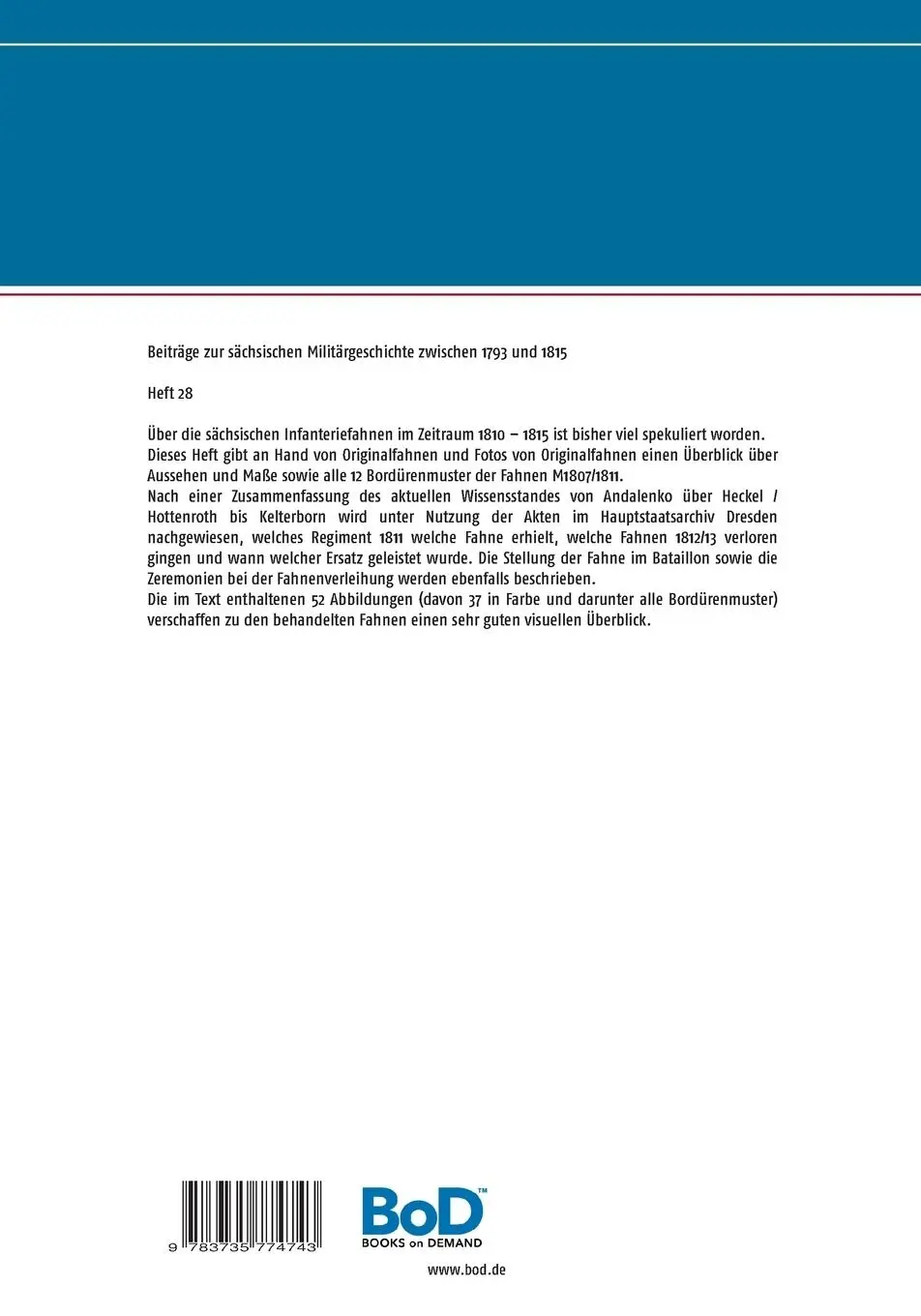 Rückseite: 9783735774743 | Die königlich sächsische Infanterie (III) | Jörg Titze | Taschenbuch